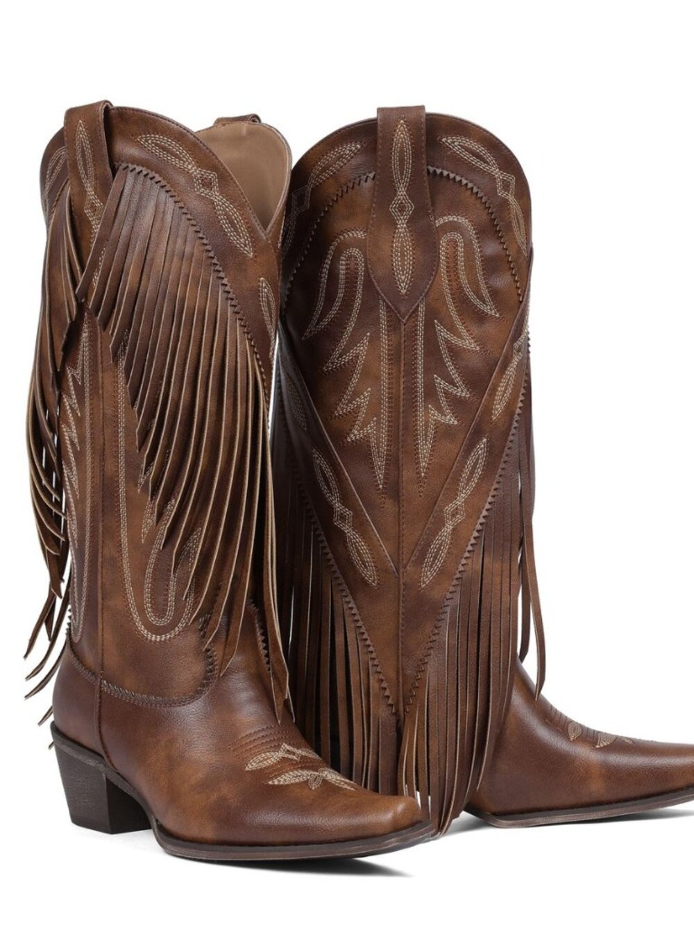 Cowboy Boots for Women Fringe Knee High Cowgirl Western Boots with Classic